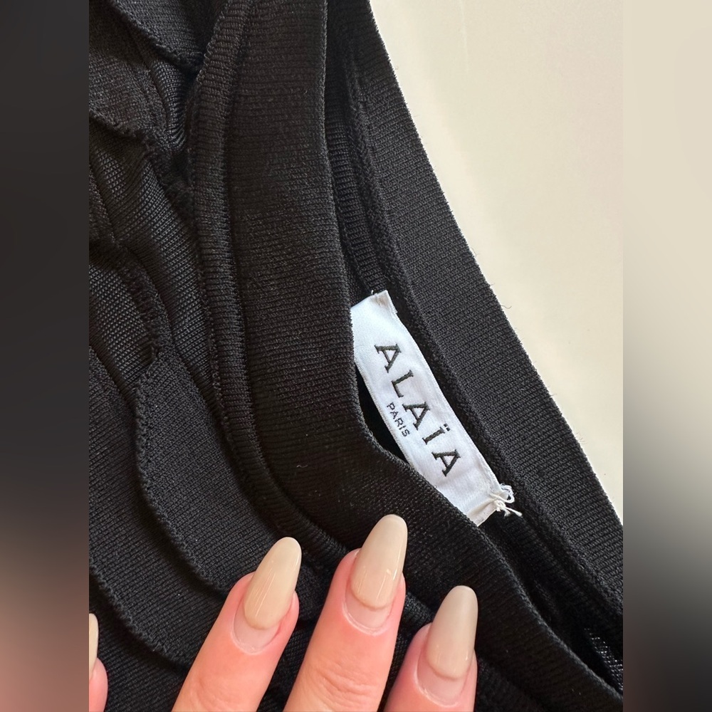 $3950 Alaia Black Python Effect Mini Dress - image 4